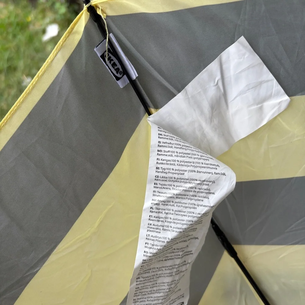 IKEA Yellow and Striped Umbrella